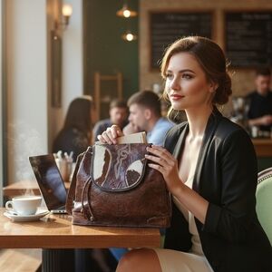 Vintage Carlos Falchi Tooled Leather Shoulder Bag